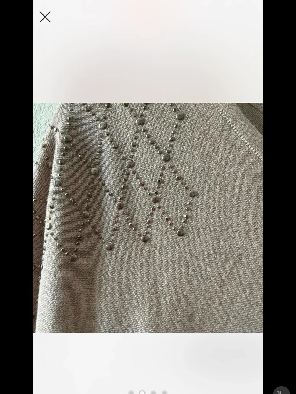 Scarlett Taupe Crew Neck Sweater with Stud Accents